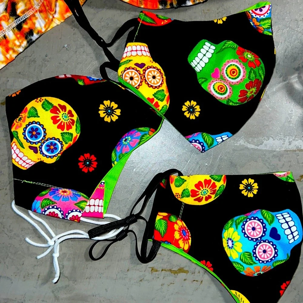 New 3 pack Dia de Los Muertos Face Masks